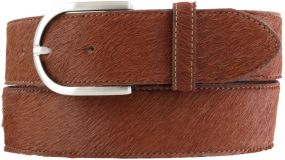 Dameng�rtel aus echtem Fell-Leder 4,0 cm Braun