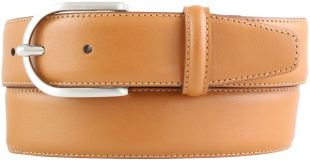 Damengürtel mit Steppnaht 3,5 cm Tabac