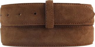 G�rtel aus Veloursleder ohne Schlie�e 3,5 cm Tabac