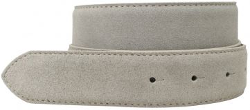 G�rtel aus Veloursleder ohne Schlie�e 3,5 cm Hellgrau