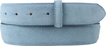 G�rtel aus Veloursleder ohne Schlie�e 3,5 cm Jeansblau