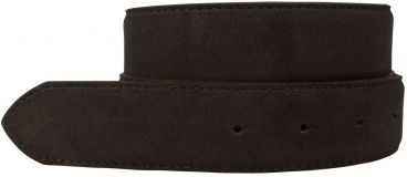 G�rtel aus Veloursleder ohne Schlie�e 3,5 cm Dunkelbraun
