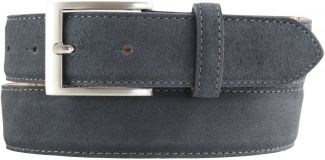 Gürtel aus Veloursleder mit Edelstahl-Gürtelschnalle 3,5 cm Anthrazit