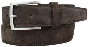 Gürtel aus Veloursleder 3,5 cm Braun