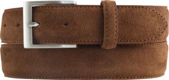Gürtel aus Veloursleder 3,5 cm Tabac