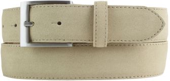 Gürtel aus Veloursleder 3,5 cm Beige