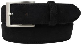 Gürtel aus Veloursleder 3,5 cm Schwarz