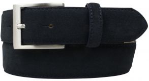 Gürtel aus Veloursleder 3,5 cm Dunkelblau