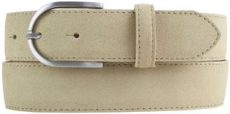 Damengürtel aus Veloursleder 3,5 cm Beige