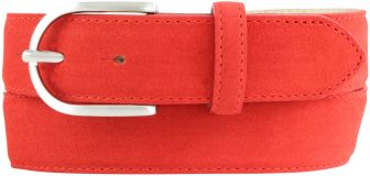 Damengürtel aus Veloursleder 3,5 cm Rot