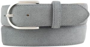 Damengürtel aus Veloursleder 3,5 cm Dunkelgrau
