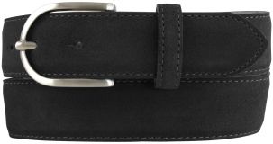 Damengürtel aus Veloursleder 3,5 cm Schwarz
