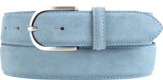 Damengürtel aus Veloursleder 3,5 cm Jeansblau