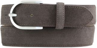 Damengürtel aus Veloursleder 3,5 cm Dunkelbraun