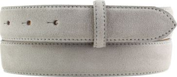 G�rtel aus Veloursleder ohne Schlie�e 3,0 cm Hellgrau