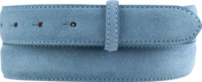 G�rtel aus Veloursleder ohne Schlie�e 3,0 cm Jeansblau