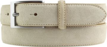 Gürtel aus Veloursleder 3,0 cm Beige