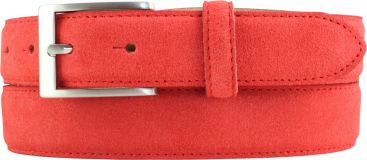 Gürtel aus Veloursleder 3,0 cm Rot