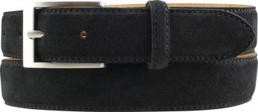 Gürtel aus Veloursleder 3,0 cm Schwarz