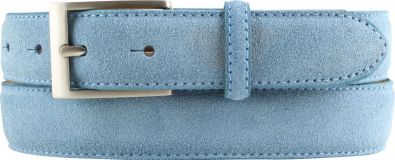 Gürtel aus Veloursleder 3,0 cm Jeansblau