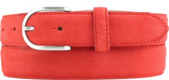 Damengürtel aus Veloursleder 3,0 cm Rot
