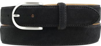 Damengürtel aus Veloursleder 3,0 cm Schwarz