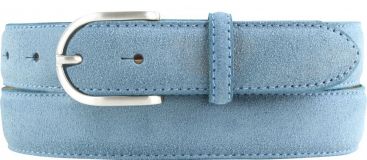 Damengürtel aus Veloursleder 3,0 cm Jeansblau