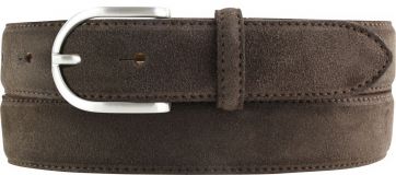 Damengürtel aus Veloursleder 3,0 cm Dunkelbraun
