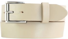 Gürtel mit Rollenschnalle aus Vollrindleder 4,0 cm Beige
