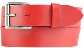 Gürtel mit Rollenschnalle aus Vollrindleder 4,0 cm Rot