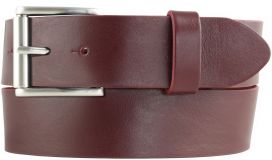 Gürtel mit Rollenschnalle aus Vollrindleder 4,0 cm Bordeaux