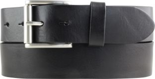 Gürtel mit Rollenschnalle aus Vollrindleder 4,0 cm Schwarz