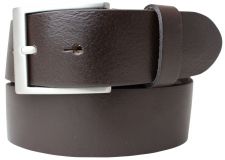Gürtel mit Edelstahl-Gürtelschnalle aus Vollrindleder 4,0 cm Braun