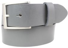 Gürtel mit Edelstahl-Gürtelschnalle aus Vollrindleder 4,0 cm Dunkelgrau