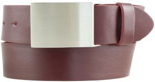 Gürtel aus Vollrindleder mit Koppelschließe 4,0 cm Bordeaux
