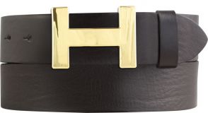 Designer-Gürtel HENRY aus Vollrindleder 4,0 cm Gold Braun