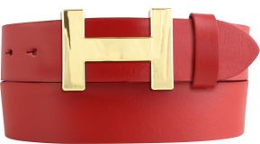Designer-Gürtel HENRY aus Vollrindleder 4,0 cm Gold Rot