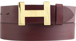 Designer-Gürtel HENRY aus Vollrindleder 4,0 cm Gold Bordeaux