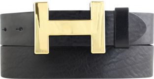 Designer-Gürtel HENRY aus Vollrindleder 4,0 cm Gold Schwarz
