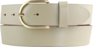 Damengürtel aus Vollrindleder mit goldener Gürtelschließe 4,0 cm Beige