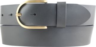 Damengürtel aus Vollrindleder mit goldener Gürtelschließe 4,0 cm Dunkelgrau