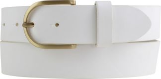 Damengürtel aus Vollrindleder mit goldener Gürtelschließe 4,0 cm Weiß