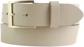 Gürtel aus Vollrindleder mit goldener Gürtelschnalle 4,0 cm Beige