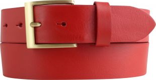 Gürtel aus Vollrindleder mit goldener Gürtelschnalle 4,0 cm Rot