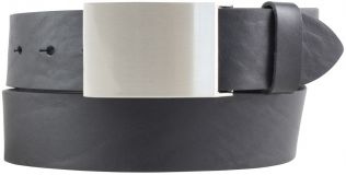 Gürtel aus Vollrindleder mit Koppelschließe 4,0 cm Schwarz