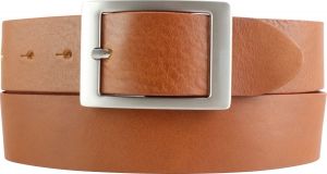 G�rtel aus Vollrindleder 4,0 cm mit Doppel-Schlie�e Tabac