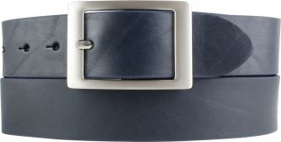 G�rtel aus Vollrindleder 4,0 cm mit Doppel-Schlie�e Marine