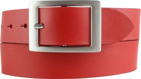 G�rtel aus Vollrindleder 4,0 cm mit Doppel-Schlie�e Rot