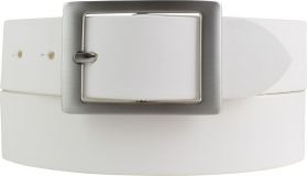 G�rtel aus Vollrindleder 4,0 cm mit Doppel-Schlie�e Wei�