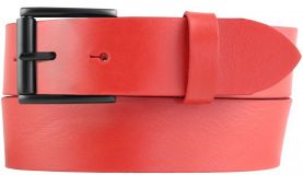 Gürtel mit Rollenschnalle aus Vollrindleder 4,0 cm Rot